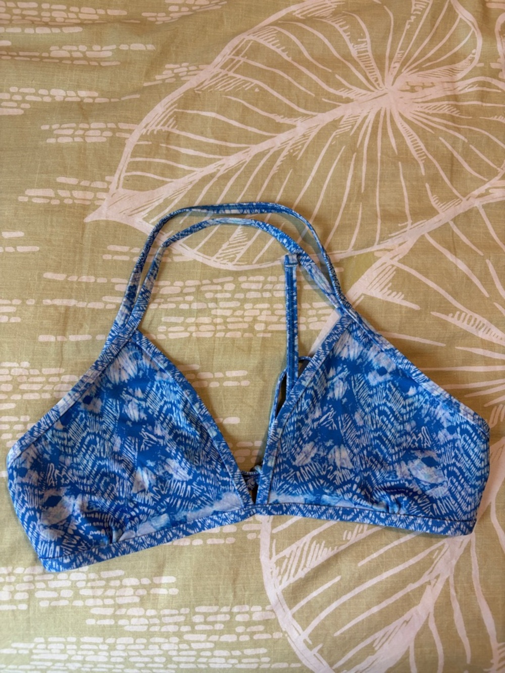 Jolyn Clothing Blue Tie-Back Triangle Bikini Top